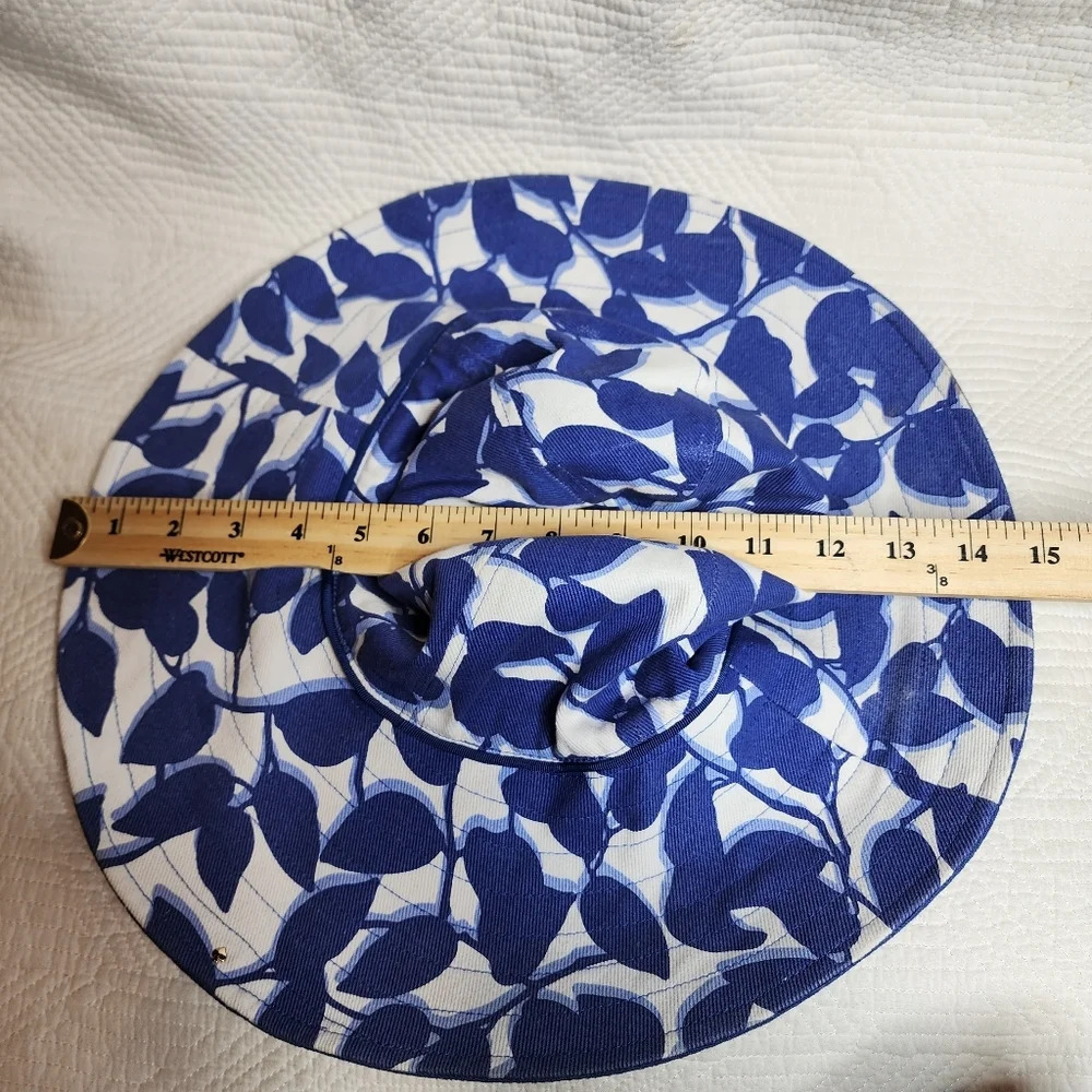Kate Spade wide brim sun‎ hat blue white. - Picture 6 of 10